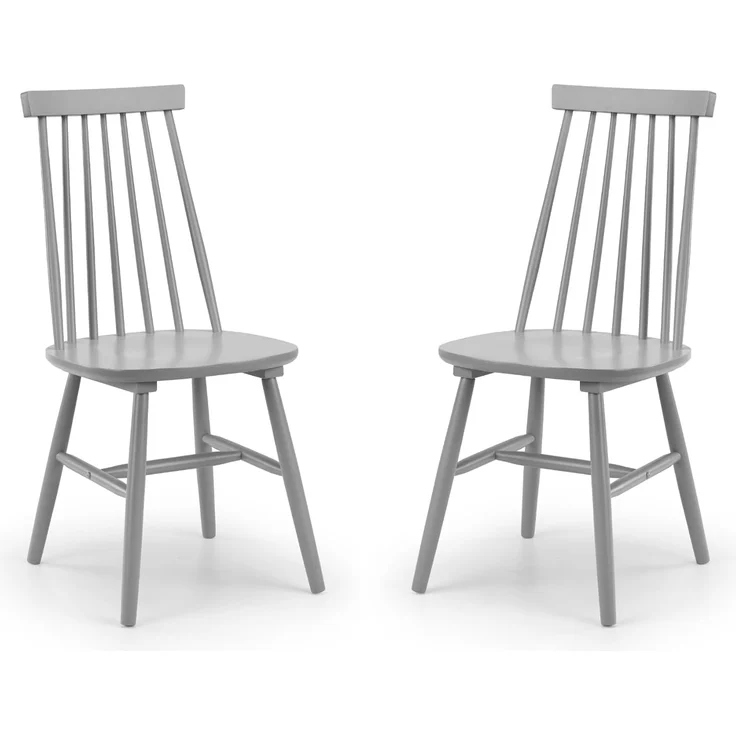 Julian Bowen Alassio Esszimmerstühle mit spindelförmiger Rückenlehne, 2er-Set, Grau – Bild 1