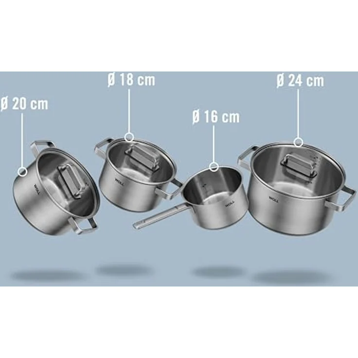 WOLL Topf-Set Steel, Edelstahl (Set, 7-tlg), hochwertiger, korrosionsbeständiger Edelstahl – Bild 2