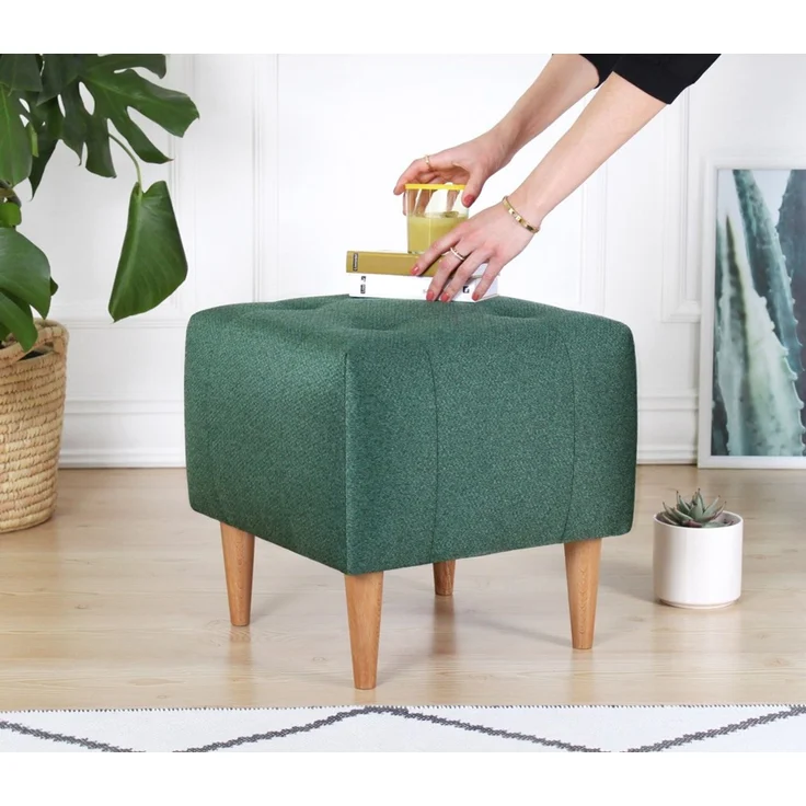 Hanah Home 'Tomp v2 - Green' Pouffe, Grün, 43 x 43 x 43 cm – Bild 1
