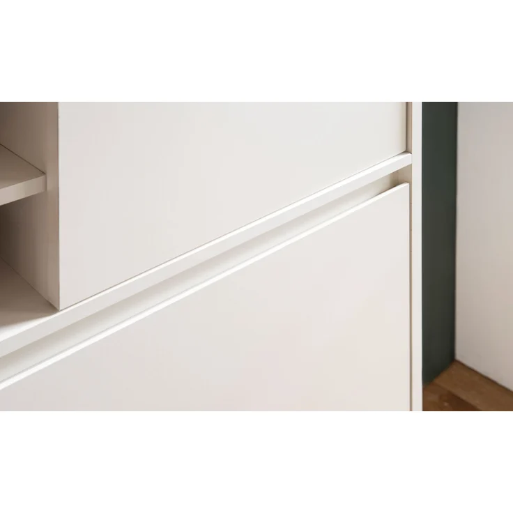 FINEBUY Schuhschrank FB102985 (Schuhkipper Weiß 71x110x24 cm Geschlossen) Schuhregal Flurschrank mit Ablage, Flurkommode – Bild 5