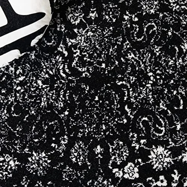 Safavieh Teppich 122x183 cm - Adirondack Collection - Transitional Design, Schwarz & Elfenbein, Pflegeleichte Synthetikmischung, Ideal für Wohnzimmer, Schlafzimmer, Büro – Bild 8