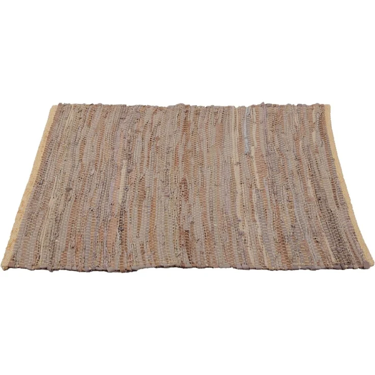 Flickenteppiche Leder 70x180cm beige – Bild 3