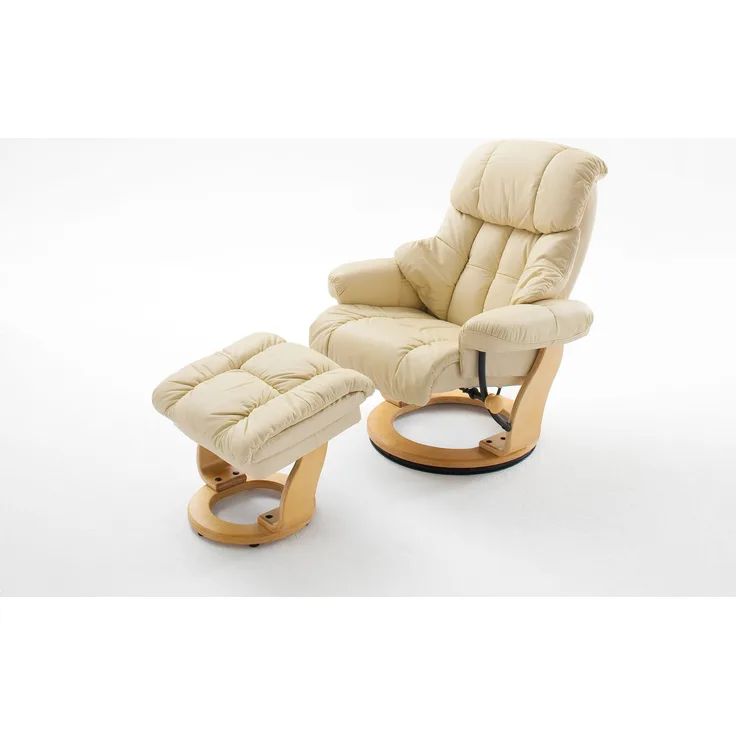 Relax-Sessel mit Hocker CALGARY, creme/naturfarben