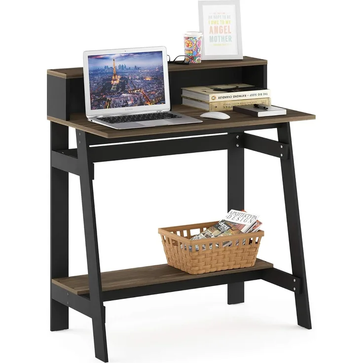 Furinno Simplistic Ein Rahmen-Computertisch, PC-Tisch, Bürotisch, Columbia Walnut, 80. 3 (Breite) x 90. 4 (Höhe) x 45. 5 (Tiefe) cm