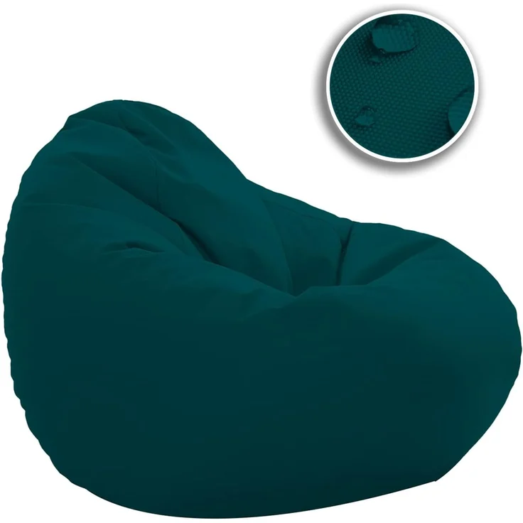 HomeIdeal - Sitzsack XXL Bodenkissen für Erwachsene & Kinder - Geeignet für Gaming oder Entspannen - Indoor wie Outdoor da er Wasserfest ist - mit EPS Perlen, Farbe:Petrol, Größe:XXXL – Bild 4