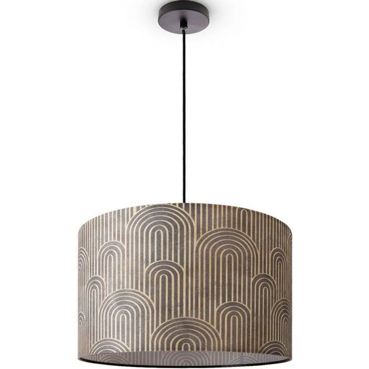 Paco Home Pendelleuchte Hugo Pillar, ohne Leuchtmittel, Pendelleuchte Wohnzimmer Stofflampe Rund Esszimmer Vintage Retro – Bild 4