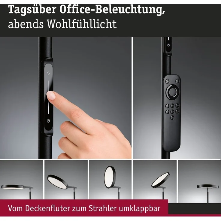 Paulmann 78019 LED Stehleuchte Caneta Schwarz Tunable White dimmbar – Bild 3