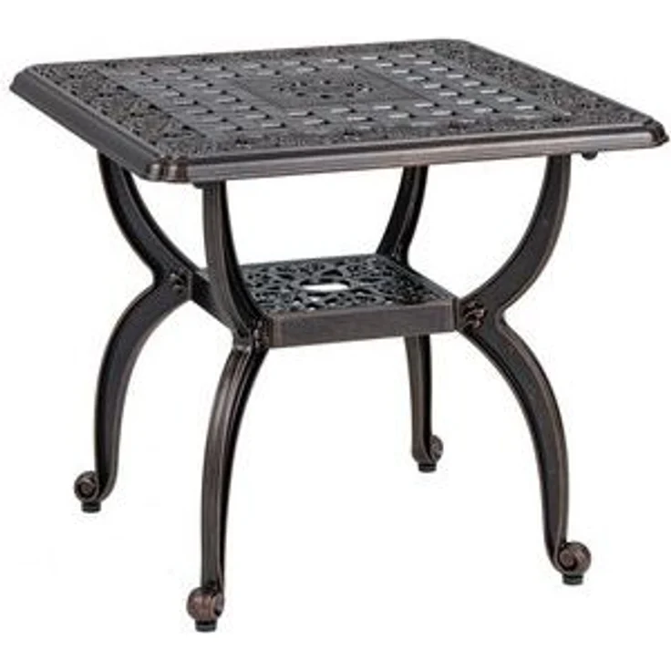 COSTWAY Gartentisch, Bistrotisch mit Ablagefläche, 53 x 53 x 48 cm – Bild 6