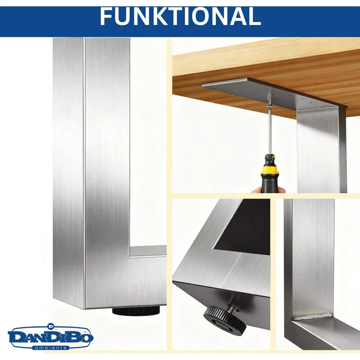 DanDiBo 2x Bankgestell Edelstahl 43 x 30 cm Bank Füße Bankbeine 96675 Bankkufen Couchtisch Tisch Beine Tischgestell – Bild 5