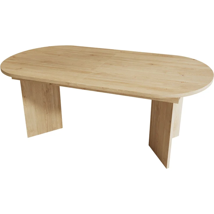 Esstisch ausziehbar 180cm×90cm×75cm in Eiche-Optik – moderner MDF-Esstisch mit abgerundeten Ecken – Bild 9