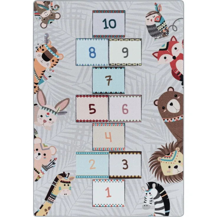 Kinder Teppich Paula rechteckig - 100x150 cm - Grau