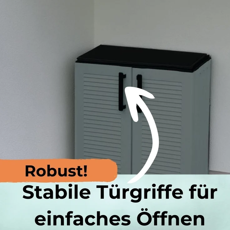 Gartenschrank Wetterfest, Kunststoff Grau, 68 x 37 x 84 cm – Bild 4