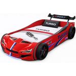 Autobett GTE Kinderbett im Rennwagen-Design mit Lattenrost Farbe Rot