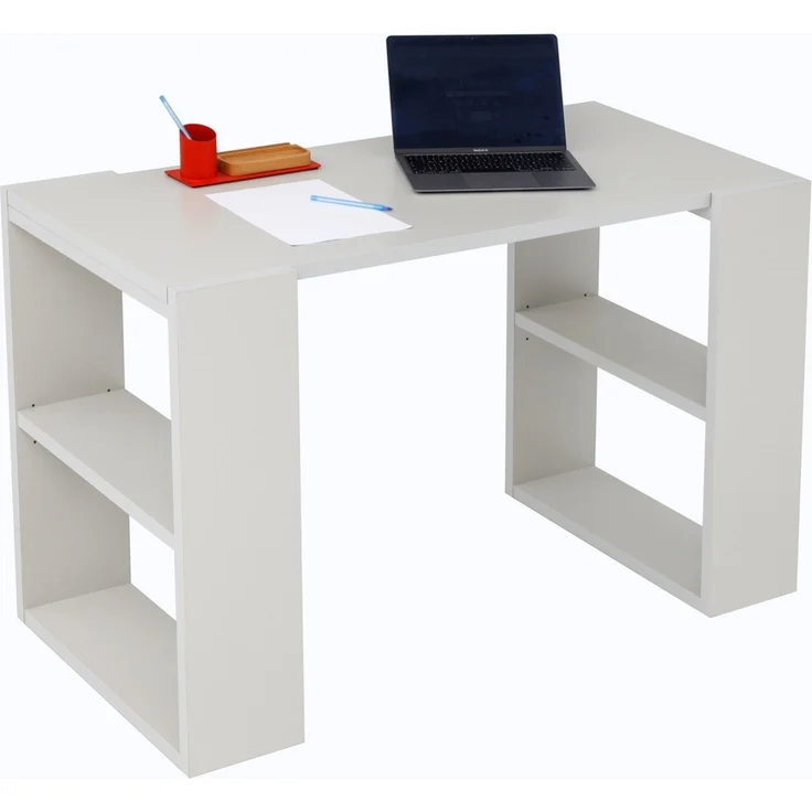 Schreibtisch Note, inkl. Regale, 120x60x75 cm, grau Dekor – Bild 2