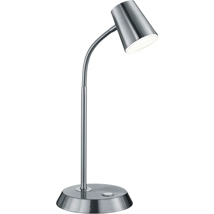 Trio Leuchten 'Narcos' Tischleuchte, Nachttischlampe, nickel matt/weiß, LED