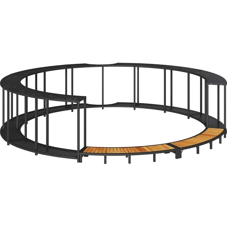 vidaXL Whirlpool-Umrandung mit Stauraum Holztreppe Schwarz Poly Rattan 365610 – Bild 1