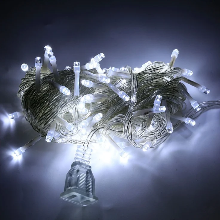 ABC LED-Lichterkette für Außenbereich, 800 LED, weiß, 100 m, 8 Leuchtmodi – Bild 2