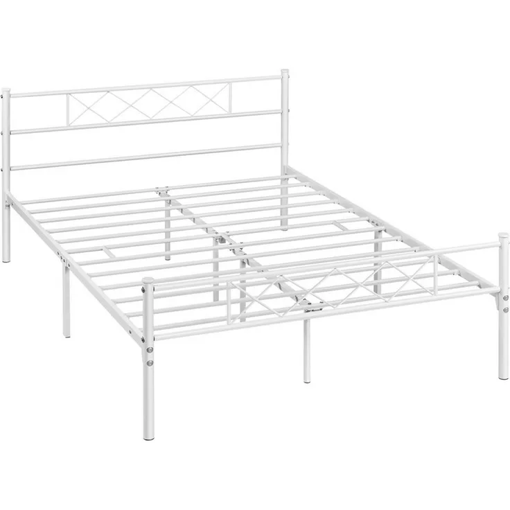 Yaheetech Bettgestell Metallbett mit Lattenrost, mit Kopfteil, 140x200cm