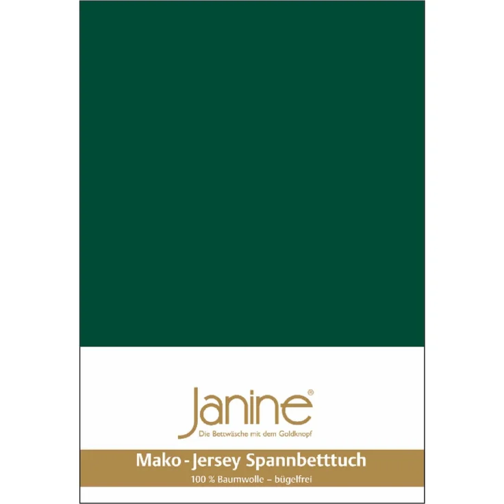 Janine Mako Jersey Spannbetttuch Bettlaken 180 - 200 x 200 cm OVP 5007 677 waldgrün – Bild 1