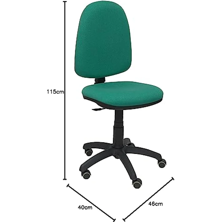PIQUERAS Y CRESPO Modell 04CP Ergonomischer Bürostuhl mit Permanentkontaktmechanik, höhenverstellbar und räder parkett Sitz und Rücken gepolstert in Stoff BALI grün – Bild 4