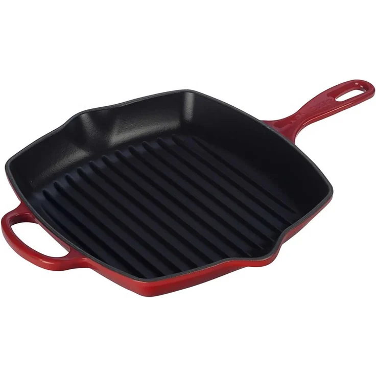 Le Creuset Signature Gusseisen-Grillpfanne Quadratisch 26 cm Kirschrot – Bild 7