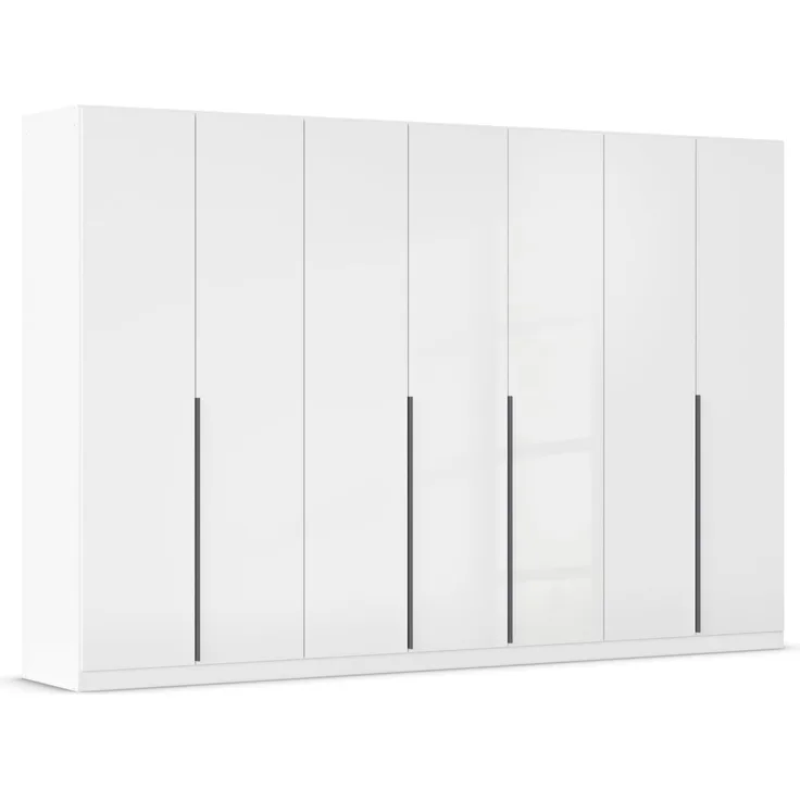 Rauch Möbel Alabama, Kleiderschrank für Schlafzimmer, Kinderzimmer, Wohnzimmer, Garderobe, Flur, 7-türig, mit Zubehör Basic, Farbe Weiß Hochglanz, Breite 315 cm