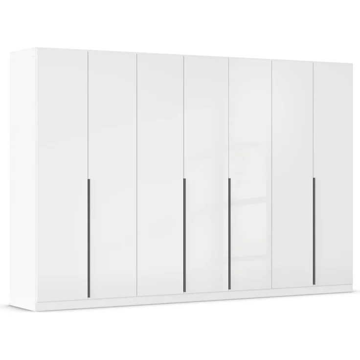 Rauch Möbel Alabama, Kleiderschrank für Schlafzimmer, Kinderzimmer, Wohnzimmer, Garderobe, Flur, 7-türig, mit Zubehör Basic, Farbe Weiß Hochglanz, Breite 315 cm