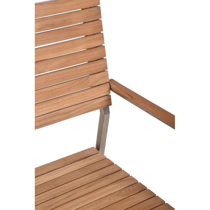 Garten-Sitzgruppe FRIDA 5-tlg. - Teak, Natur | Gartenmöbel-Set Gartengarnitur Garten-Essgruppe mit Stühlen und Esstisch – Bild 8