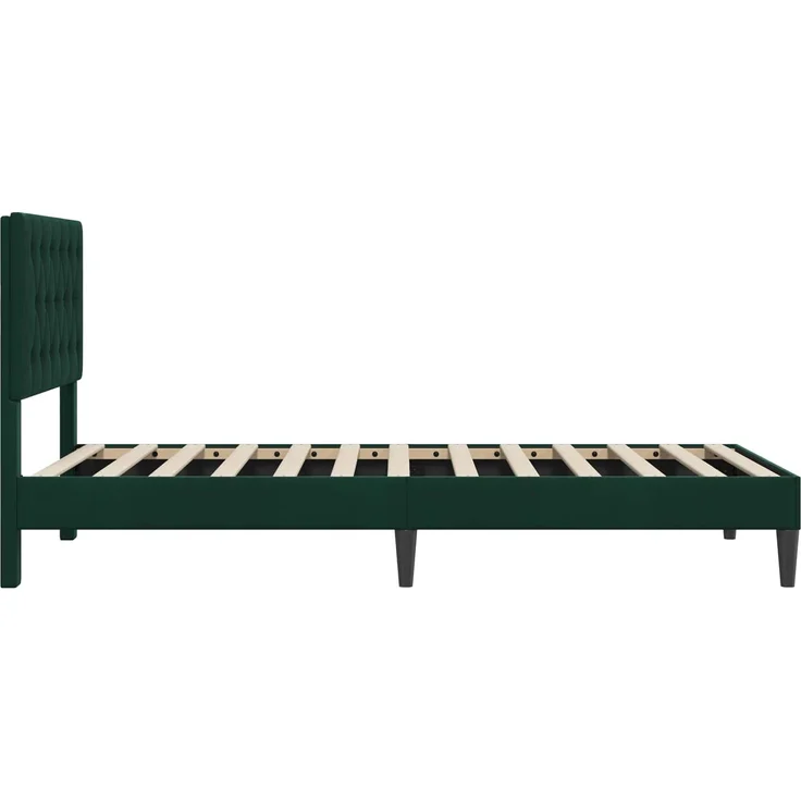 vidaXL Bettrahmen mit Kopfteil Dunkelgrün 90 x 200 cm Samt 42027639 – Bild 5