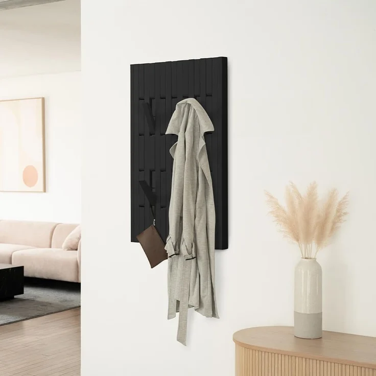 HOME DELUXE Garderobenpaneel QUEST Schwarz - 55 x 4 x 105 cm – Bild 1