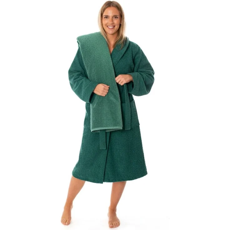 Lavea Saunatuch MEXICO Saunahandtuch 80×200 cm – optional mit Bademantel/Morgenmantel, Baumwolle (Set, 2-St), Hochwertiges Walkfrottier – Saunatuch oder Set mit Unisex-Bademantel – Bild 5