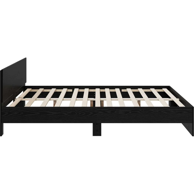 vidaXL Bettgestell mit Kopfteil Schwarz Eichen-Optik 200 x 200 cm 3445770 – Bild 5