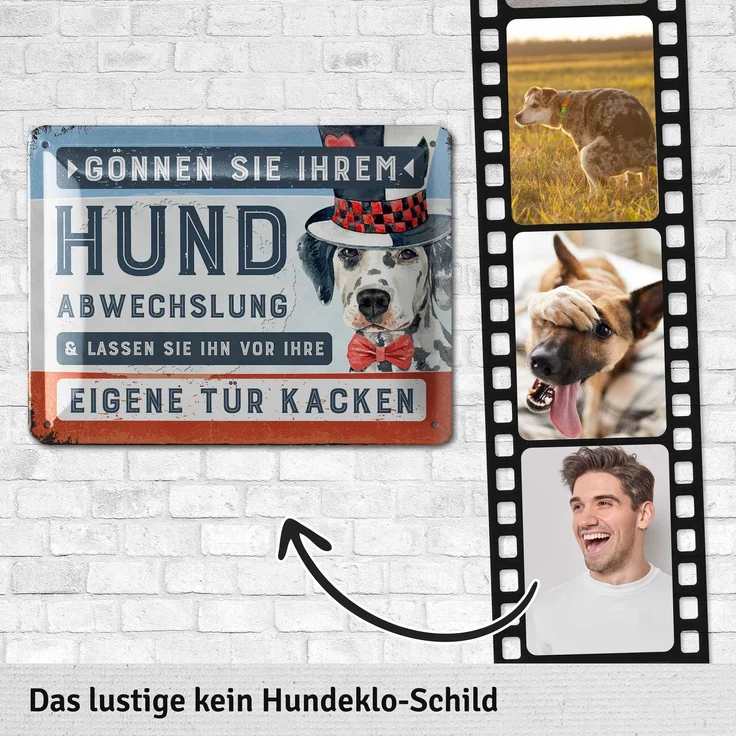 LANOLU Blechschild Hund Abwechslung - 15x20cm – Metall – Mehrfarbig – 15105 – Bild 3