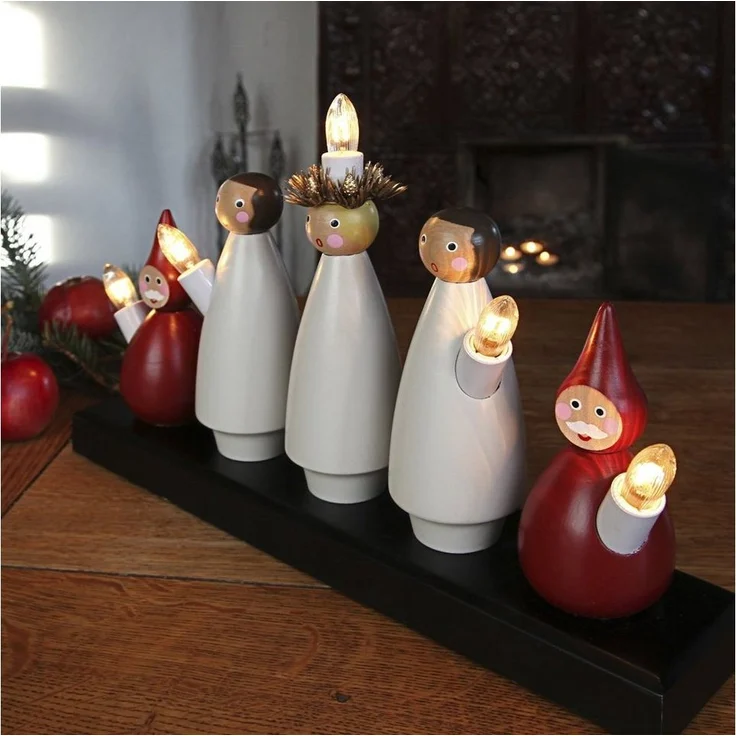 Fensterleuchter Dekorationsleuchte Luciakör 5 Figuren beleuchtet, 33x22 cm (LxB), für den Innenbereich – Bild 2