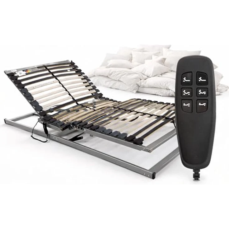 BeCo Lattenrost, Luxus E-Move, elektrischer Lattenrost, 90x200 cm, 28 Federholzleisten, komplett montiert, Kopf-und Fußteil verstellbar, TÜV geprüft, Made in Germany – Bild 2