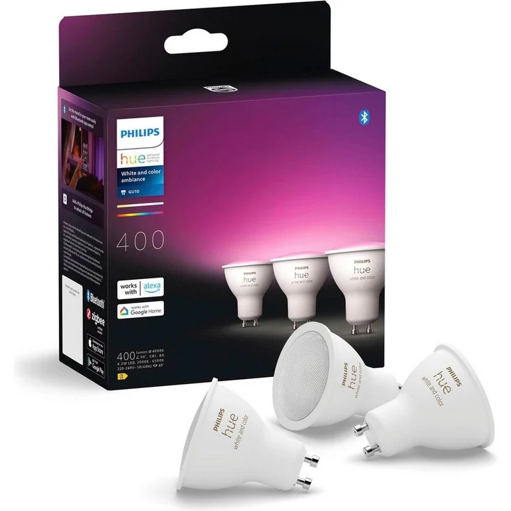 Philips Hue White & Col. Amb. GU10 Dreierpack 3x350lm/ – Bild 1