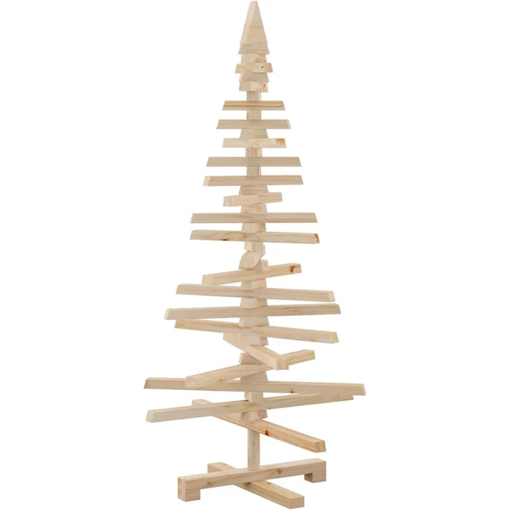 vidaXL Weihnachtsbaum Holz zum Schmücken 120 cm Massivholz Kiefer 357995 – Bild 7