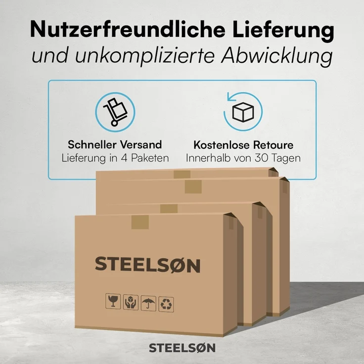 STEELSØN 'Thoria' Mülltonnenbox 4er je 240 Liter, anthrazit, Mülltonnenverkleidung aus Stahl, wetterfest, 125x80x268 cm, Müllbox mit Pflanzendach für 4 Tonnen – Bild 11