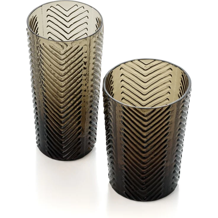 Das Herringbone Highball Glas - Rauchgrau – Bild 4