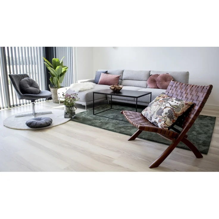 House Nordic Klappstuhl, Leder, braun, Beine aus Teakholz – Bild 8