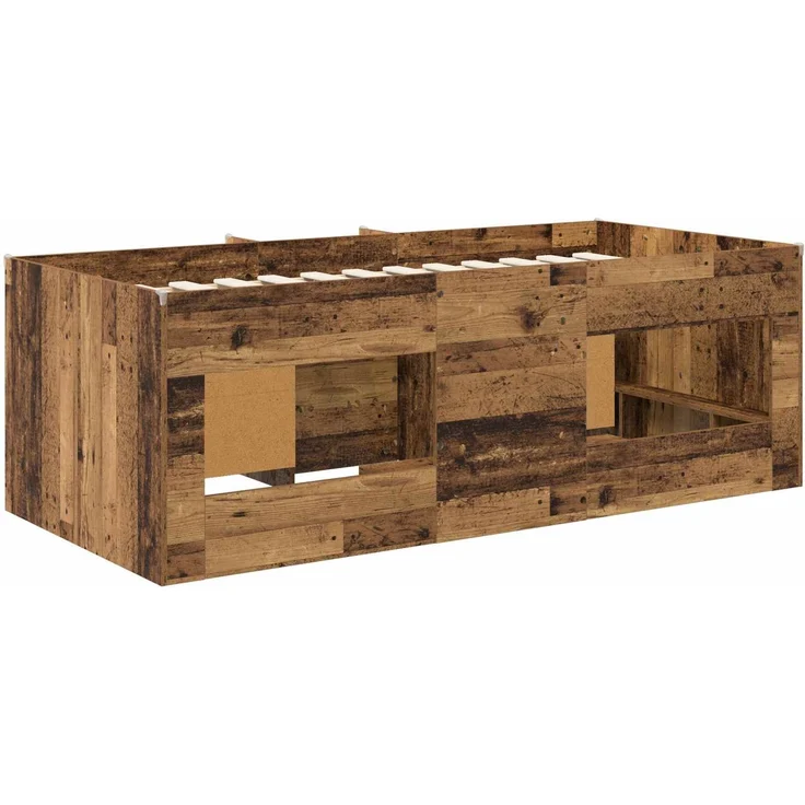 vidaXL Loft Bettgestell mit Schrank 3 stk. Altholz Holzwerkstoff 3423412 – Bild 5