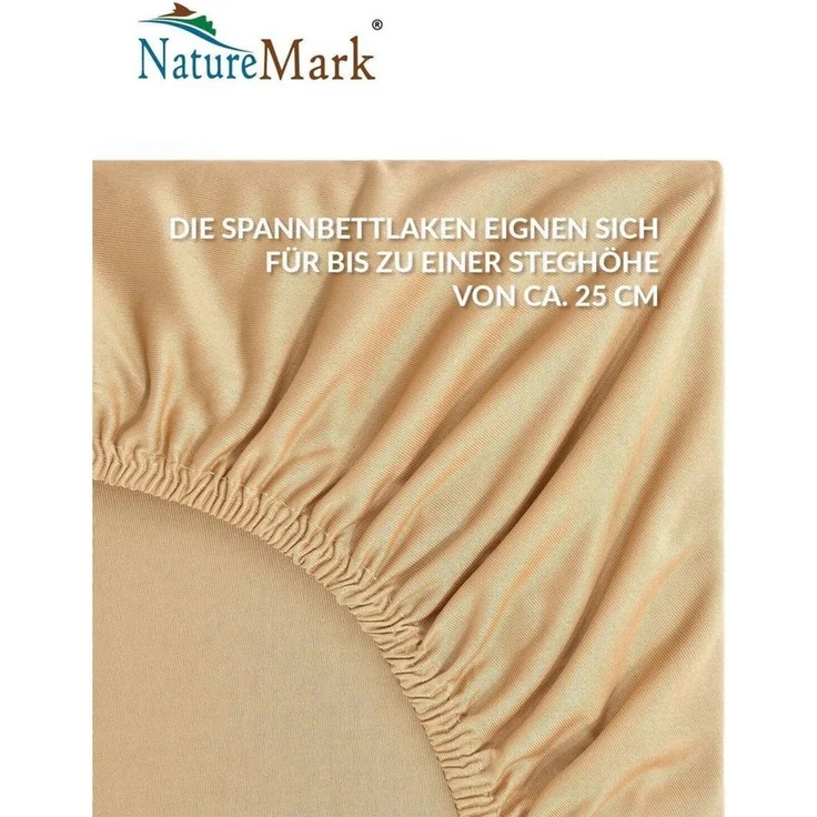 NatureMark - Mikrofaser SPANNBETTLAKEN zum Sparpreis! viele Größen und Farben Markenware (90x200-100x200 cm, Sand/beige) – Bild 4