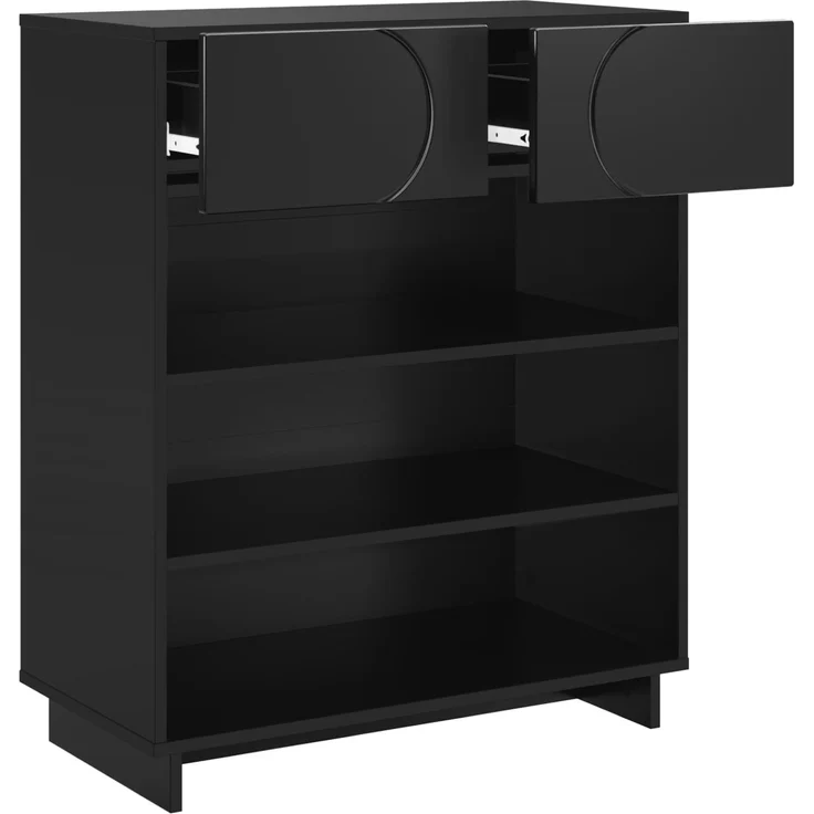 vidaXL Schuhschrank 73 x 38 x 87,5 cm Holzwerkstoff Schwarz 8011658 – Bild 3