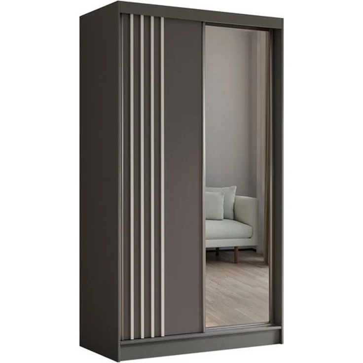 Beautysofa Schiebetürenschrank NELA II mit Spiegel, mit Lamellen, mit Schubladen – Bild 4