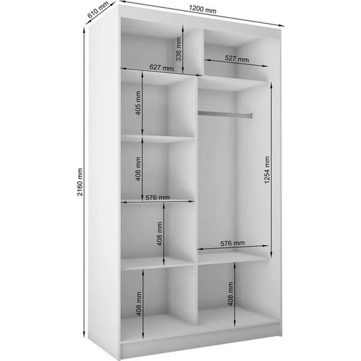 Beautysofa Schwebetürenschrank Gaja (120, 150, 180, 200 oder 240 cm breit, weiß, schwarz, graphit, artisan, Kaschmir Farbe) – Bild 4