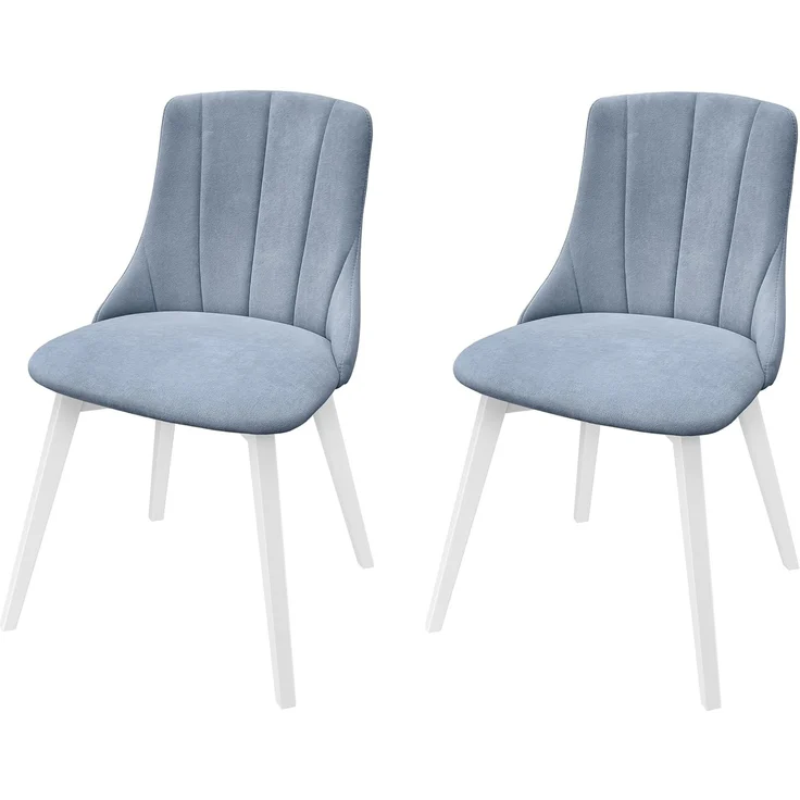 Gemütlicher Polstersessel graues Polster weiße Stuhlbeine V-90.71-60WP38Doppelpack – Bild 1