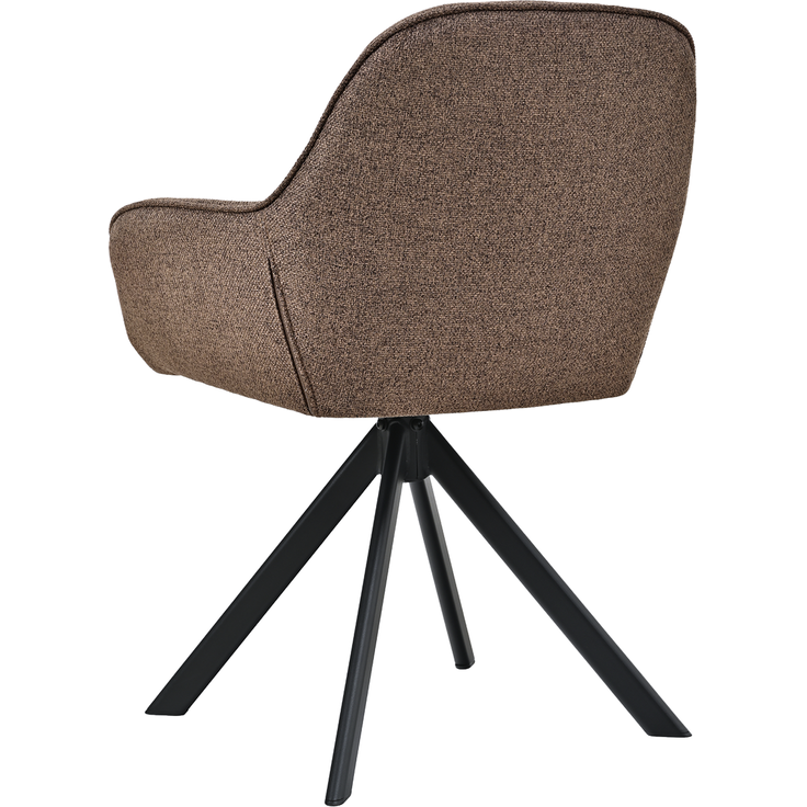 GOEURVANT 1370 Esszimmerstühle 6er-Set mit Armlehnen, 360° Drehbar, Webstoff - Mokkabraun – Bild 6