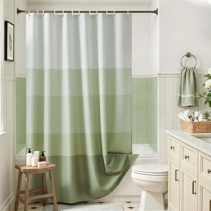 Agger Duschvorhang 180x180 cm Badewanne Waschbar Textil Shower Curtains – Bild 3