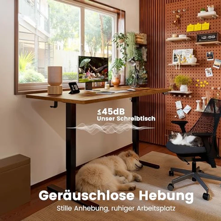 ErGear Elektrisch Höhenverstellbarer Schreibtisch 160 x 80 cm, Schreibtisch Höhenverstellbar mit 4-Gedächtnis-Smart-Pult für Home-Office mit Verbindungsplatte – Bild 4