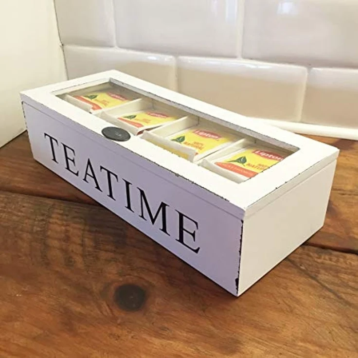 BOLTZE GRUPPE GmbH Dekokiste Teebox Teeaufbewahrung f. Teebeutel Tee-Holzbox Landhausstil Shabby Lo – Bild 5